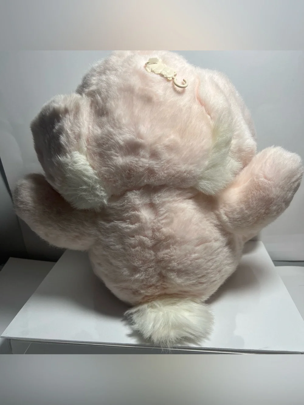 Fairview Plush Stuffed Bunny Rabbit Pink White Blue Floral Ribbon Blue Ears